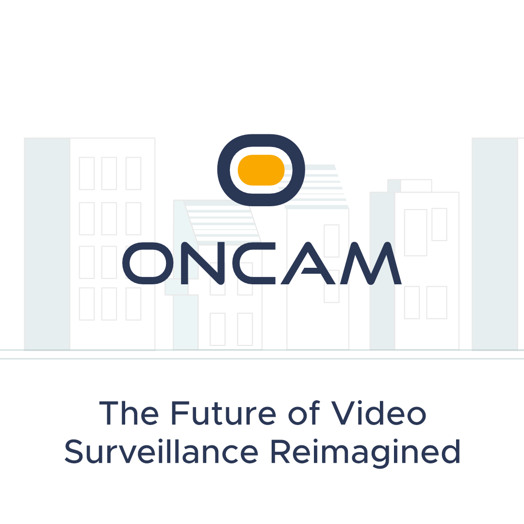 ONCAM logo and company name with the tagline: The Future of Video Surveillance Reimagined.