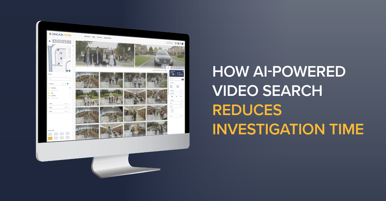 ai-powered-search-reduces-investigation-time A computer screen displays a series of thumbnails in Oncam Core